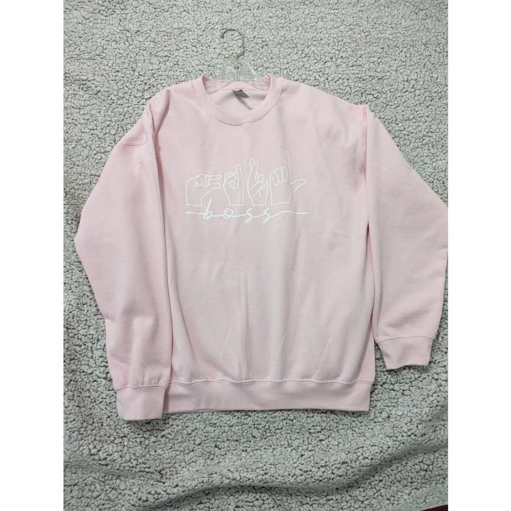 Girl Boss Crewneck in Pink